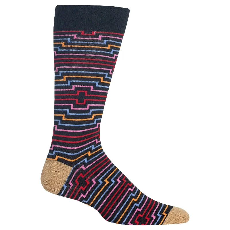 Hot Sox Mens Optical Stripe Crew Socks