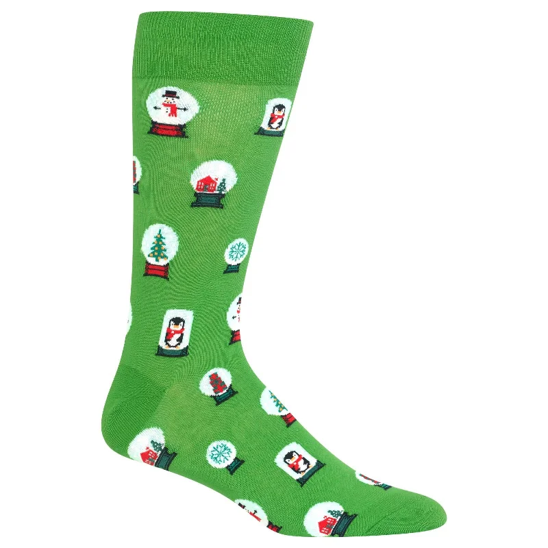 Hot Sox Mens Snowglobes Crew Socks