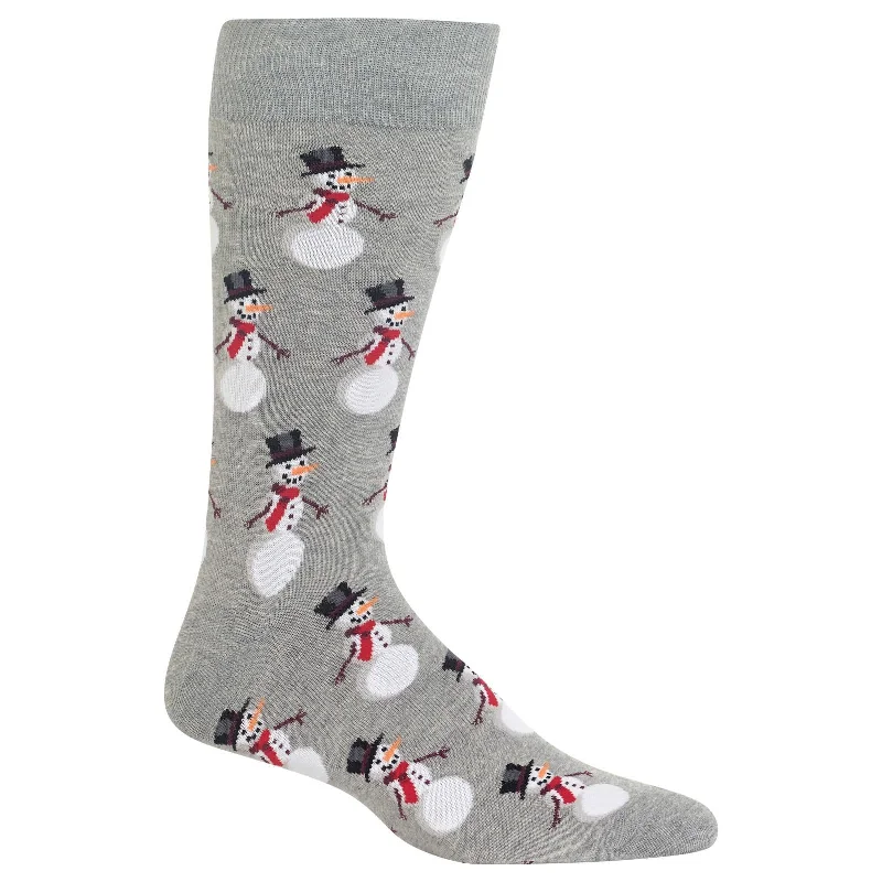 Hot Sox Mens Snowmen Crew Socks