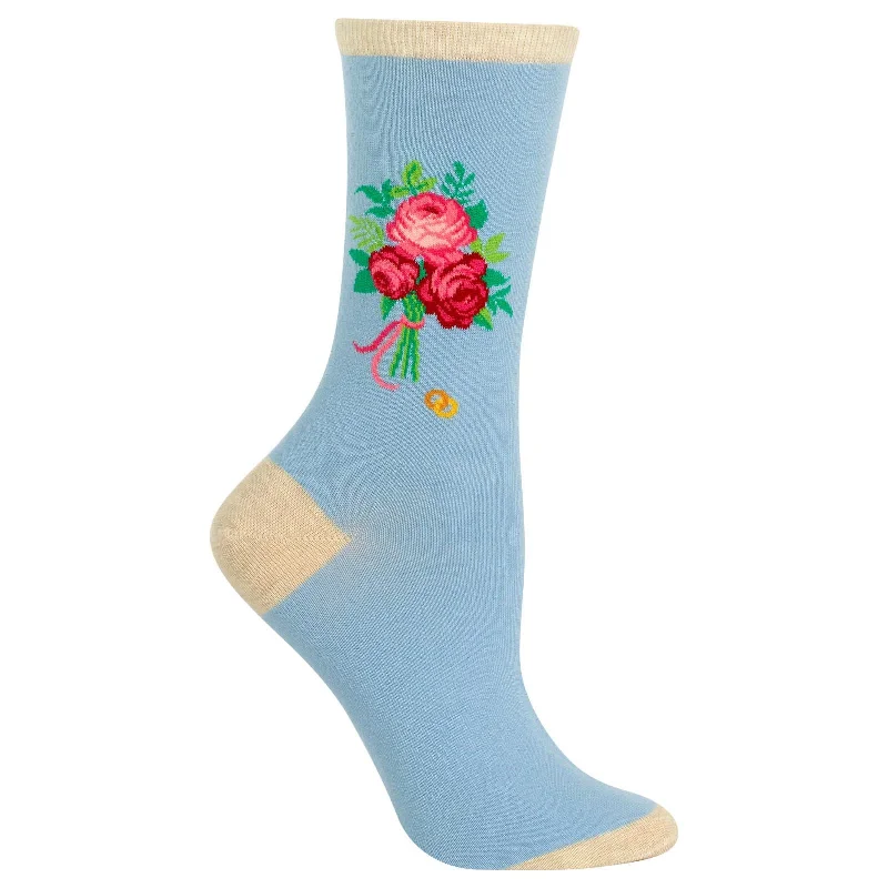 Hot Sox Womens Bridal Bouquet Crew Socks