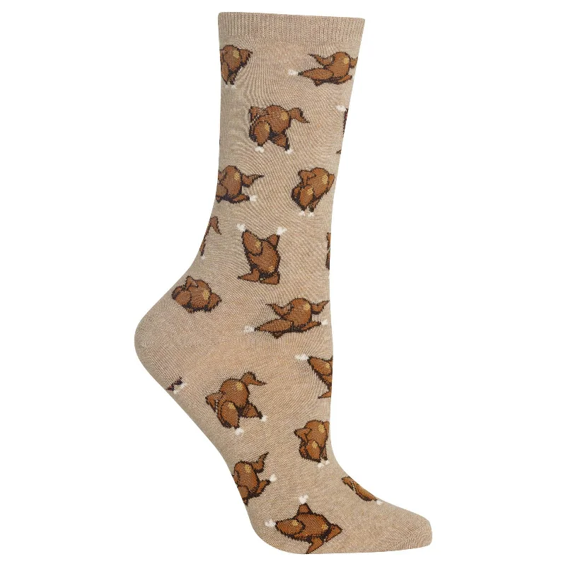 Hot Sox Womens Dancing Turkeys Crew Socks