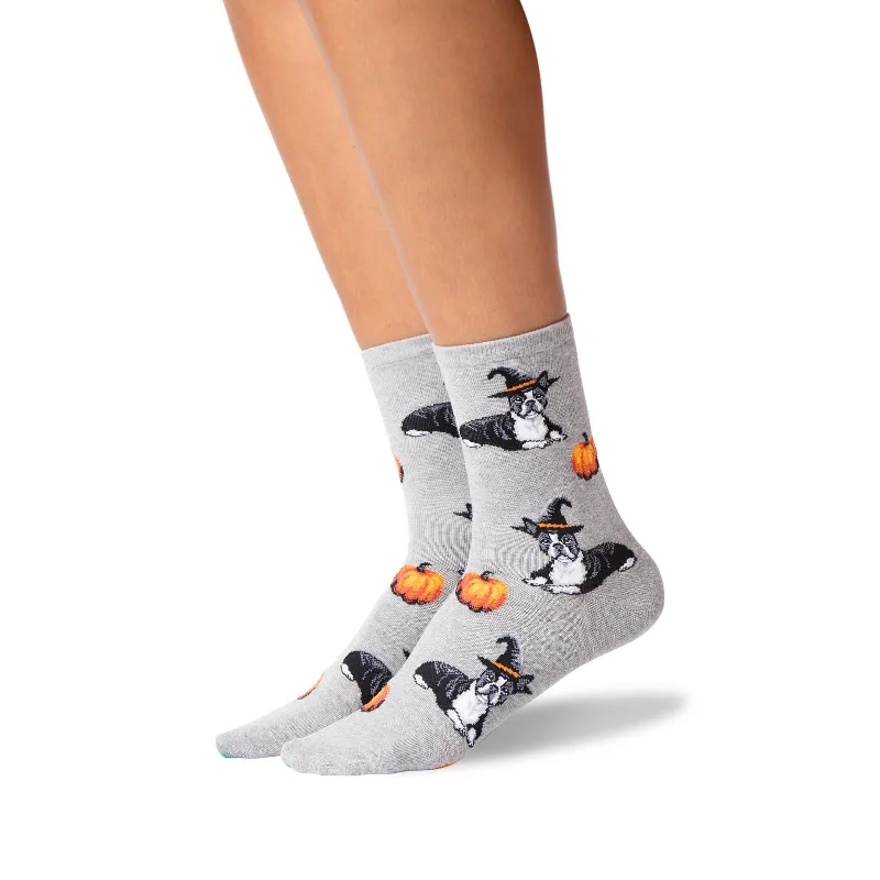 Hot Sox Womens Halloween Boston Terrier Socks