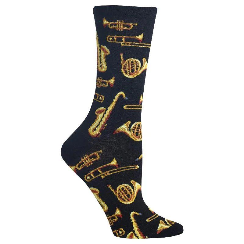 Hot Sox Womens Jazz Instruments Crew Socks