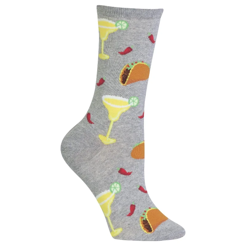 Hot Sox Womens Margaritas and Tacos Crew Socks