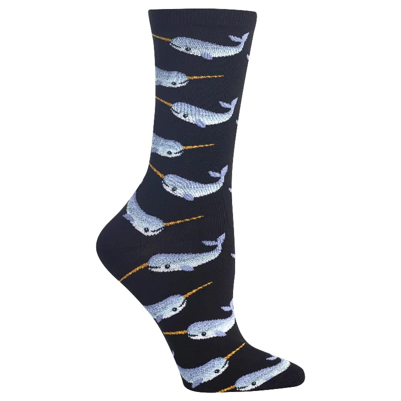 Hot Sox Womens Narwhal Crew Socks