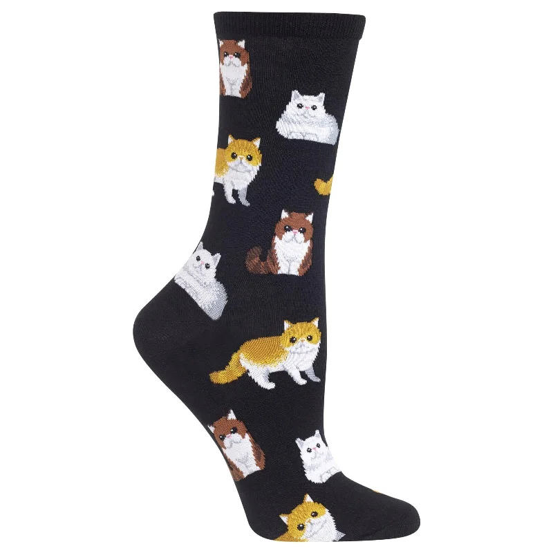 Hot Sox Womens Persian Cats Crew Socks