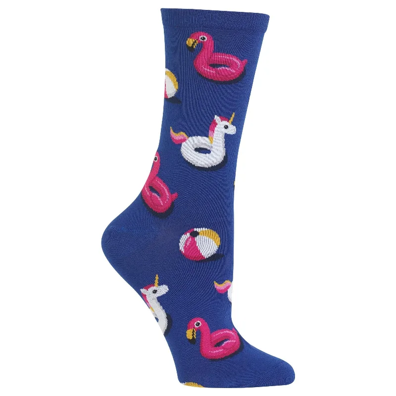 Hot Sox Womens Pool Floats Crew Socks